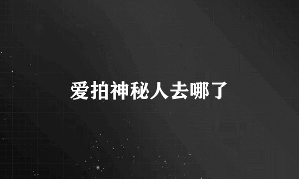 爱拍神秘人去哪了
