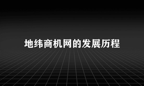 地纬商机网的发展历程