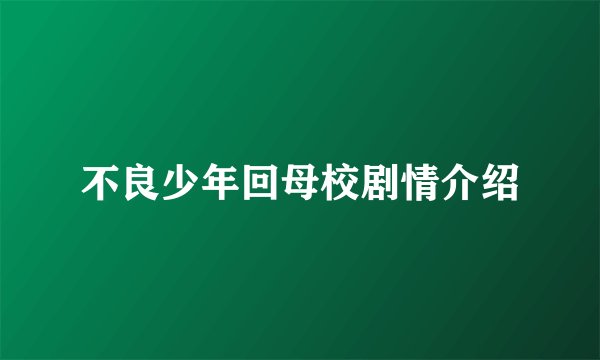 不良少年回母校剧情介绍