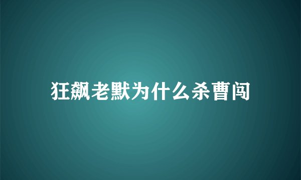 狂飙老默为什么杀曹闯