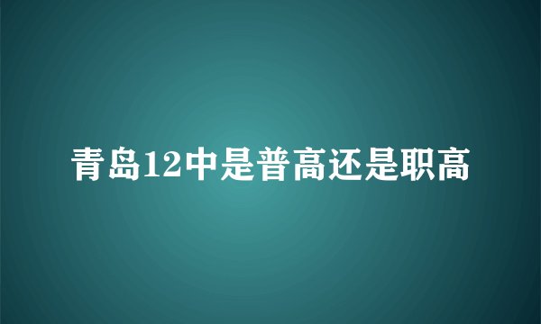 青岛12中是普高还是职高