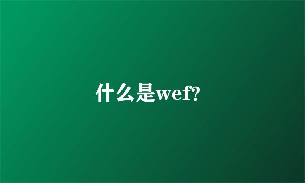 什么是wef？