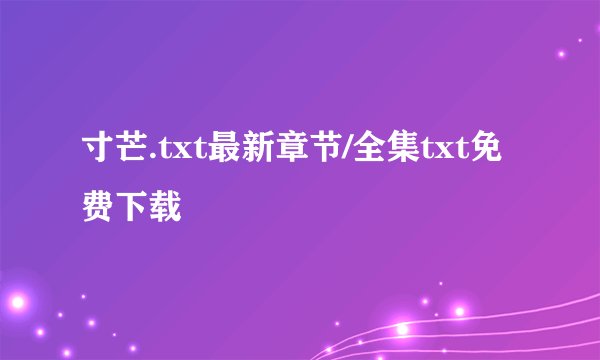 寸芒.txt最新章节/全集txt免费下载