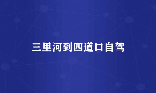 三里河到四道口自驾