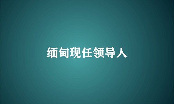 缅甸现任领导人