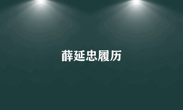 薛延忠履历