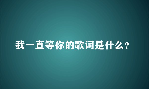 我一直等你的歌词是什么？