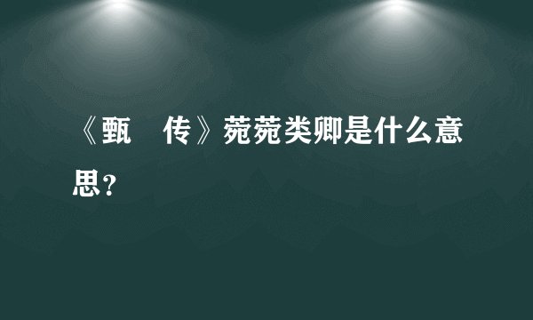 《甄嬛传》菀菀类卿是什么意思？