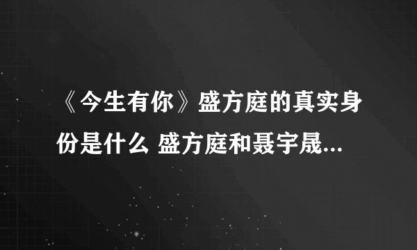《今生有你》盛方庭的真实身份是什么 盛方庭和聂宇晟关系揭秘