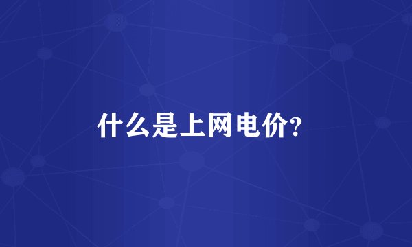 什么是上网电价？