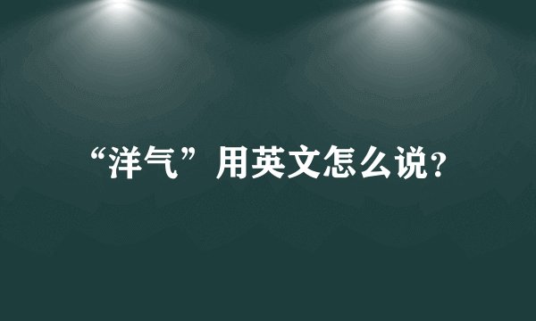 “洋气”用英文怎么说？