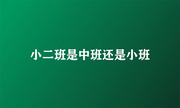 小二班是中班还是小班
