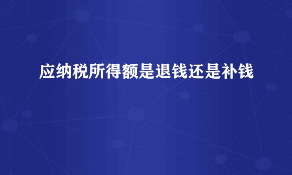 应纳税所得额是退钱还是补钱