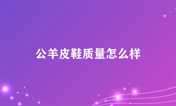 公羊皮鞋质量怎么样