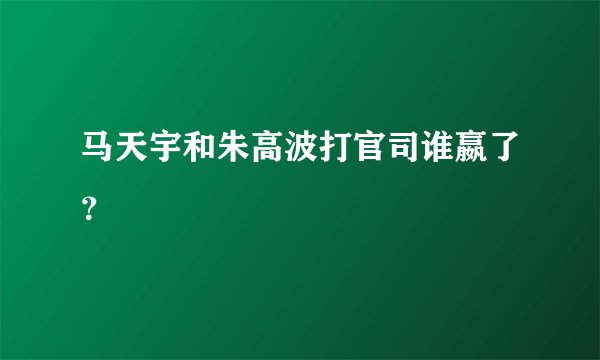 马天宇和朱高波打官司谁嬴了？