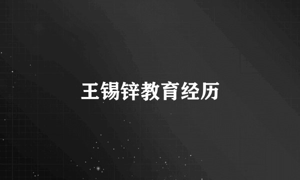 王锡锌教育经历