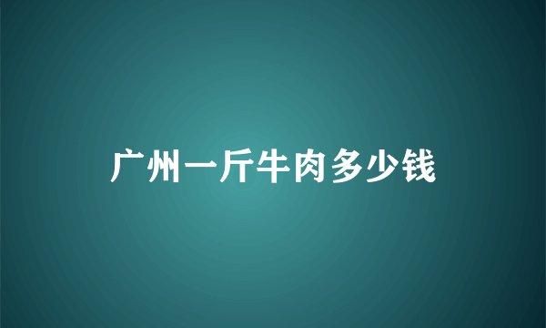 广州一斤牛肉多少钱