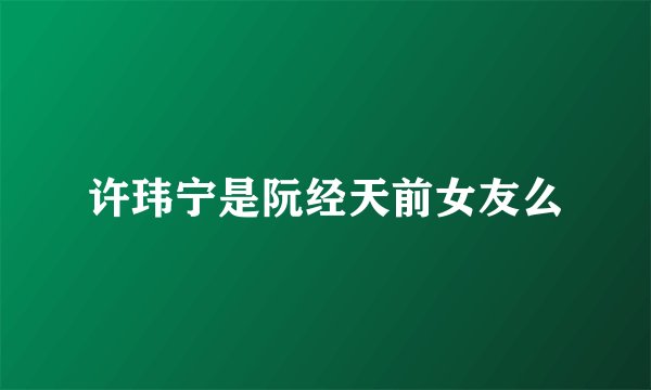 许玮宁是阮经天前女友么
