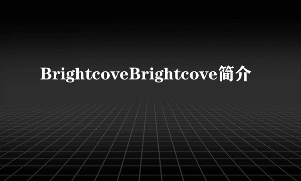 BrightcoveBrightcove简介
