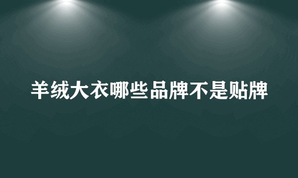 羊绒大衣哪些品牌不是贴牌