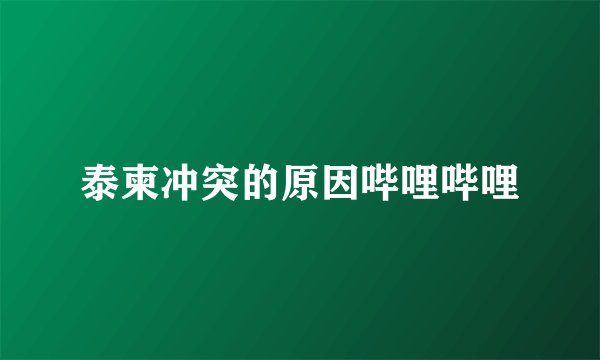 泰柬冲突的原因哔哩哔哩