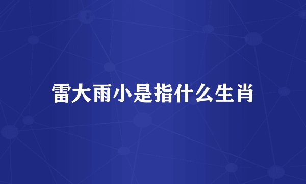 雷大雨小是指什么生肖