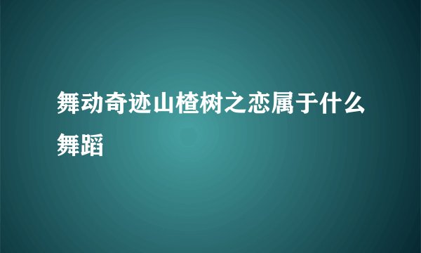 舞动奇迹山楂树之恋属于什么舞蹈