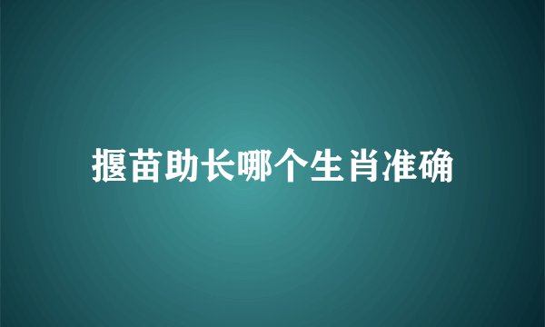 揠苗助长哪个生肖准确