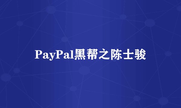 PayPal黑帮之陈士骏