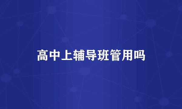 高中上辅导班管用吗