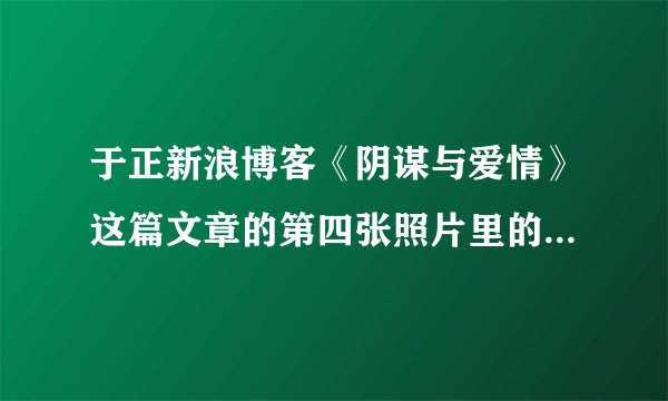 于正新浪博客《阴谋与爱情》这篇文章的第四张照片里的人是谁？真名，演谁？