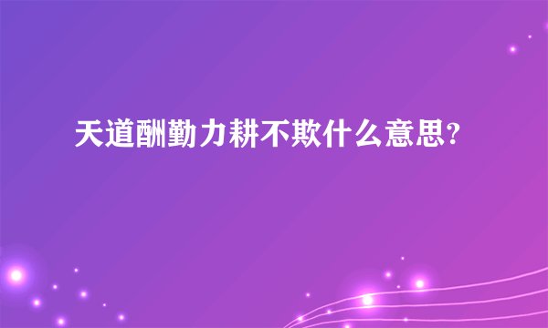 天道酬勤力耕不欺什么意思?