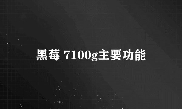 黑莓 7100g主要功能