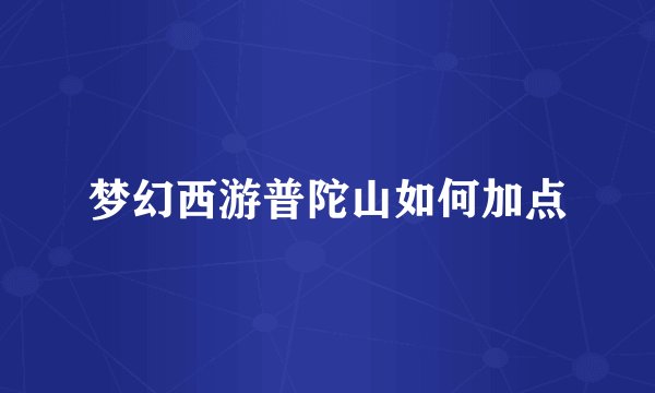 梦幻西游普陀山如何加点