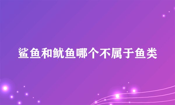 鲨鱼和鱿鱼哪个不属于鱼类