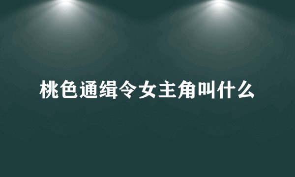 桃色通缉令女主角叫什么