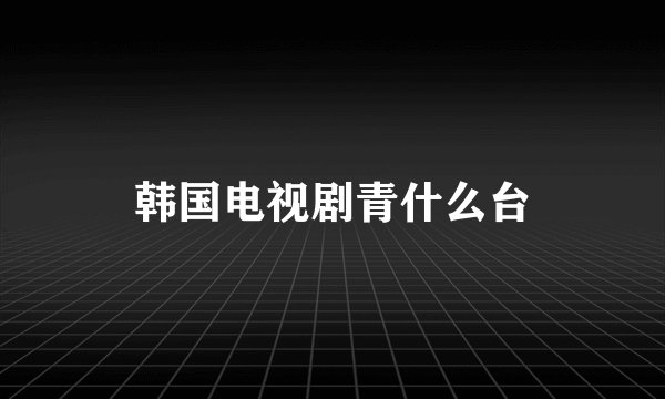 韩国电视剧青什么台