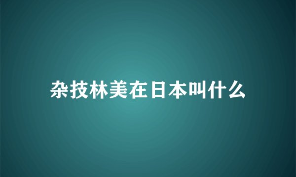 杂技林美在日本叫什么