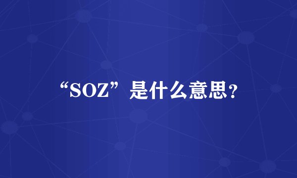 “SOZ”是什么意思？