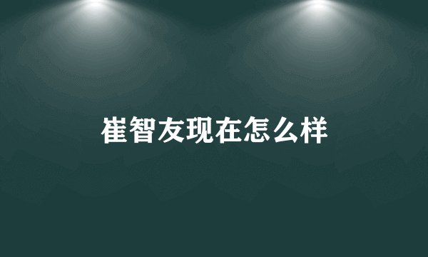 崔智友现在怎么样