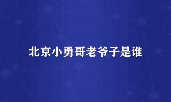 北京小勇哥老爷子是谁