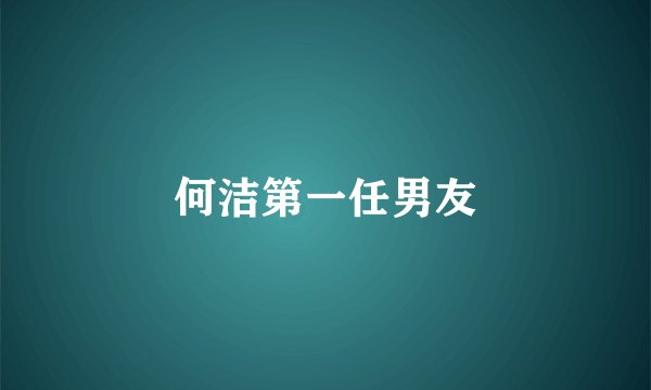 何洁第一任男友