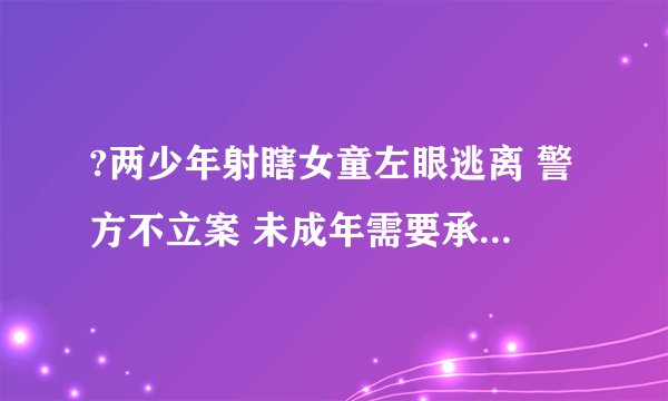?两少年射瞎女童左眼逃离 警方不立案 未成年需要承担法律责任吗