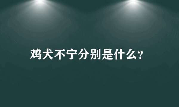 鸡犬不宁分别是什么？