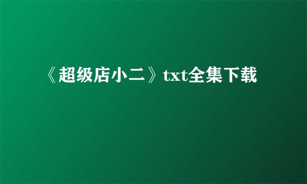 《超级店小二》txt全集下载