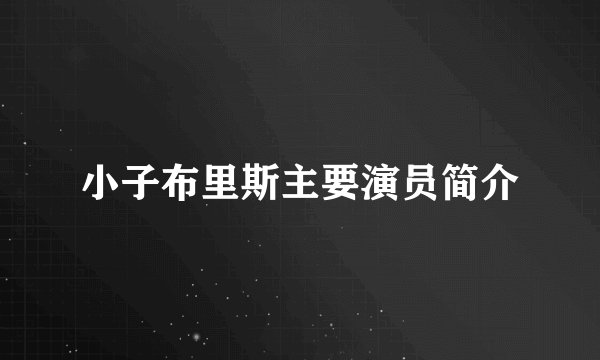 小子布里斯主要演员简介