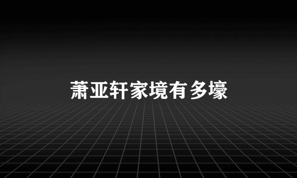 萧亚轩家境有多壕