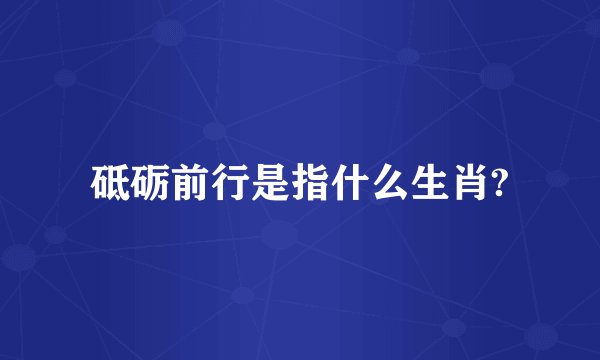 砥砺前行是指什么生肖?