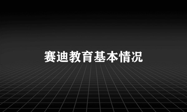 赛迪教育基本情况
