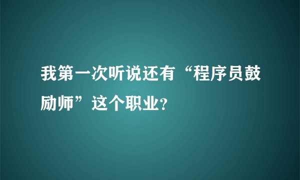 我第一次听说还有“程序员鼓励师”这个职业？